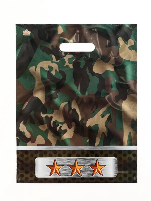 Пакет Пакет "Камуфляж", полиэтиленовый с вырубной ручкой, 31х40 см, 60 мкм
