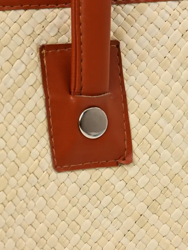 Сумка плетёная на молнии из пандана, 35&times;12&times;40 см, бежево-коричневая