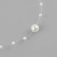 Жемчуг на леске, 3/8 мм, 9&plusmn;0.5 м, цвет молочный