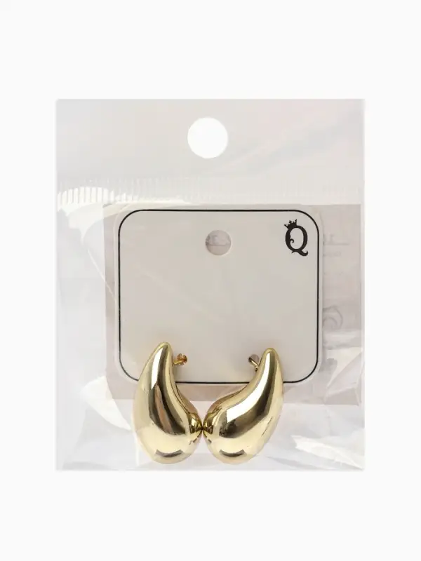 Серьги пластик &laquo;Капля&raquo;, изогнутая мини, цвет золото