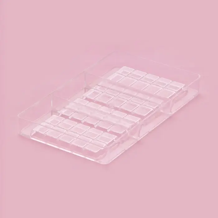 Форма для шоколада &laquo;Плитки с сердцами&raquo;, 20&times;12&times;2.5 см, 4 ячейки 8.5&times;4.2&times;0.7 см, пластик, прозрачная