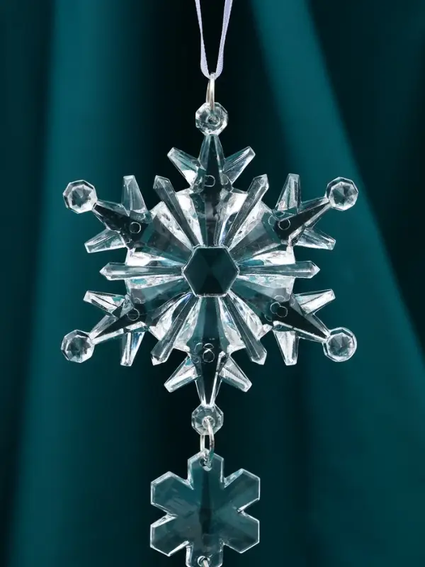 Украшение ёлочное "Льдинка" снежинка кристалл, 20х6 см, прозрачный