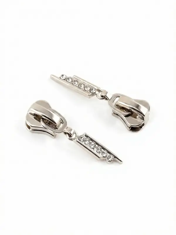 Бегунок для молнии &laquo;Трактор&raquo;, №8, &laquo;Стразы&raquo;, 10 шт., цвет никель