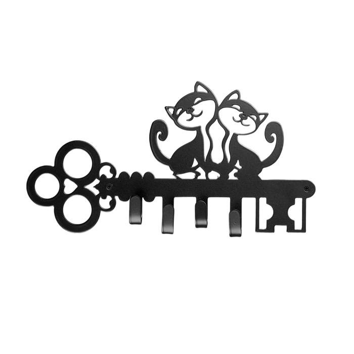 Вешалка 4-х местная Вешалка 4-х местная "Котята", черная