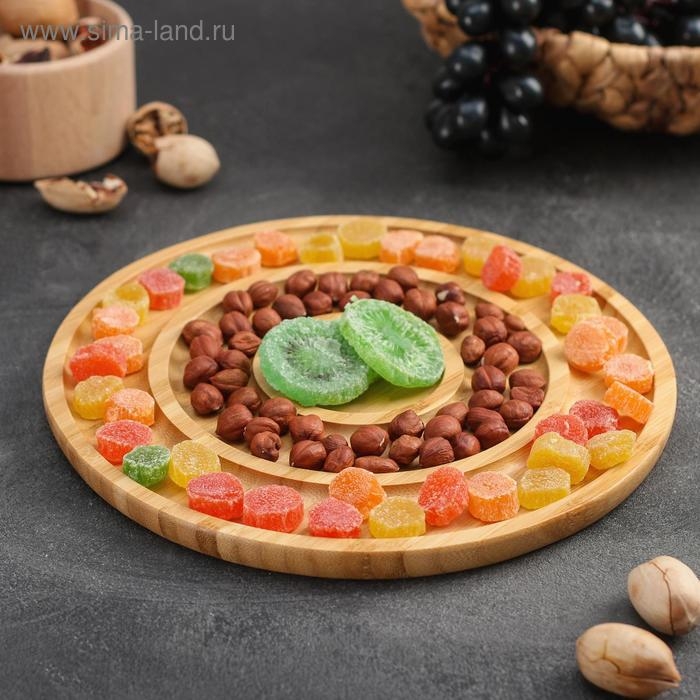 Менажница Доляна «Гипноз», 25×25×1,5 см, бамбук Менажница Доляна «Гипноз», 25×25×1,5 см, бамбук