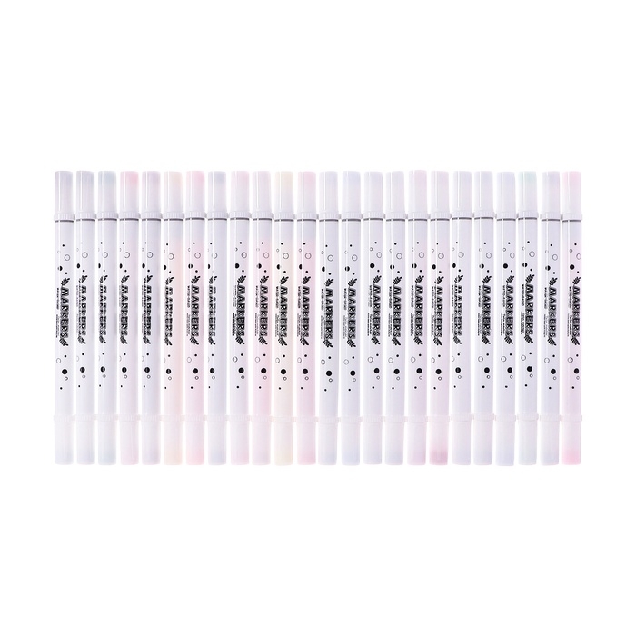 Набор маркеров 18 цветов двусторонние, в пластик тубусе МИКС Набор маркеров 18 цветов двусторонние, в пластик тубусе МИКС