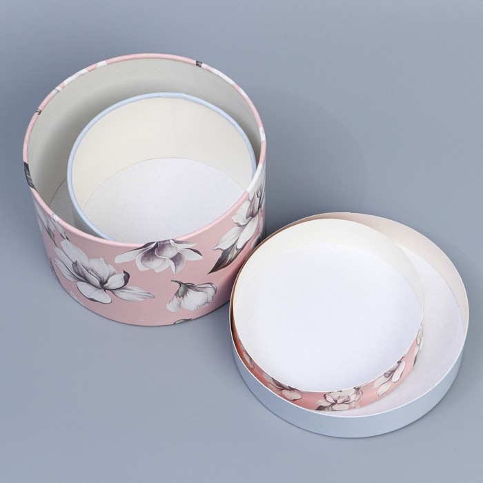 Набор шляпных коробок 2 в 1, упаковка подарочная, «Цветы», 16 х 11.5, 13 х 9 см Набор шляпных коробок 2 в 1, упаковка подарочная, «Цветы», 16 х 11.5, 13 х 9 см