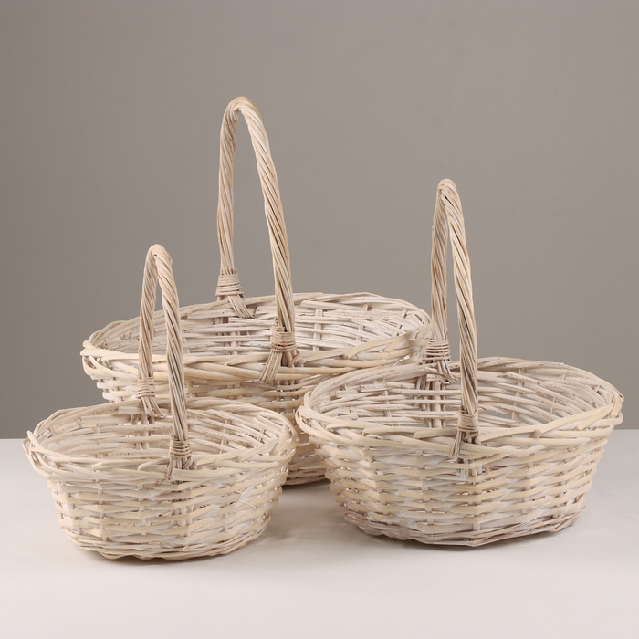 Набор корзин «Коса», 3 шт, 35×14/36 см, 30×12/31 см, 25×10/26 см, ива Набор корзин «Коса», 3 шт, 35×14/36 см, 30×12/31 см, 25×10/26 см, ива