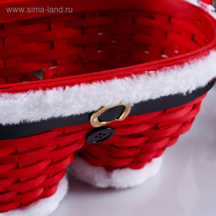 Корзина «Новогодние штаны», красные, 23×12×13/23 см, шпон Корзина «Новогодние штаны», красные, 23×12×13/23 см, шпон
