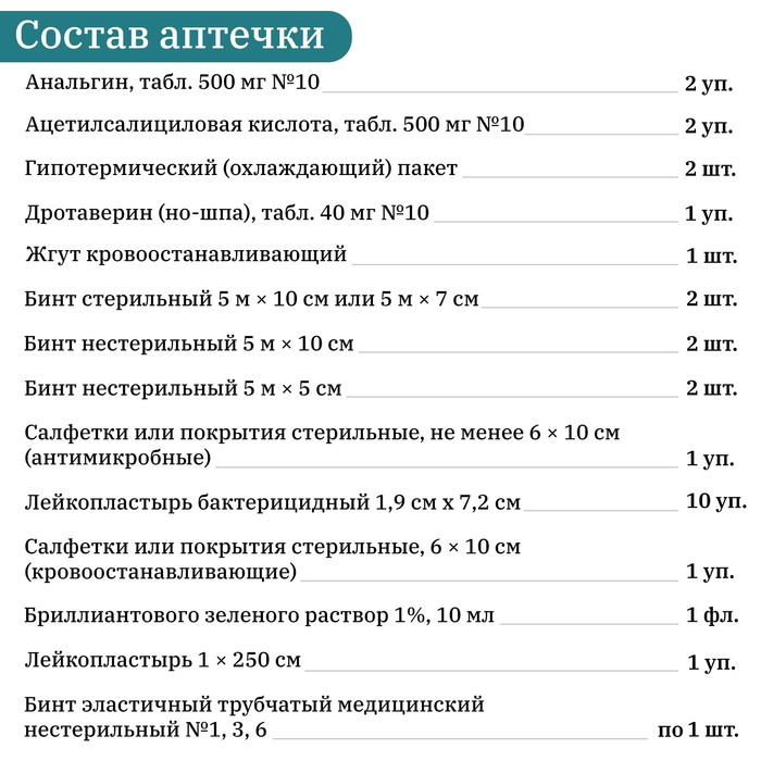 Аптечка для оказания первой помощи работникам  Аптечка для оказания первой помощи работникам "ФЭСТ", мягкий футляр