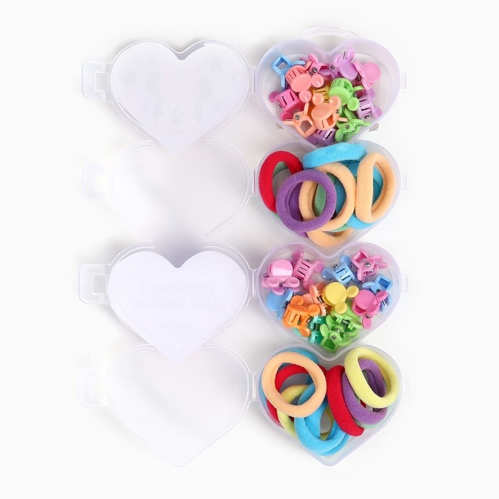 Набор подарочный, резинка для волос 20 шт, заколка крабик 20 шт, Минни Маус Набор подарочный, резинка для волос 20 шт, заколка крабик 20 шт, Минни Маус