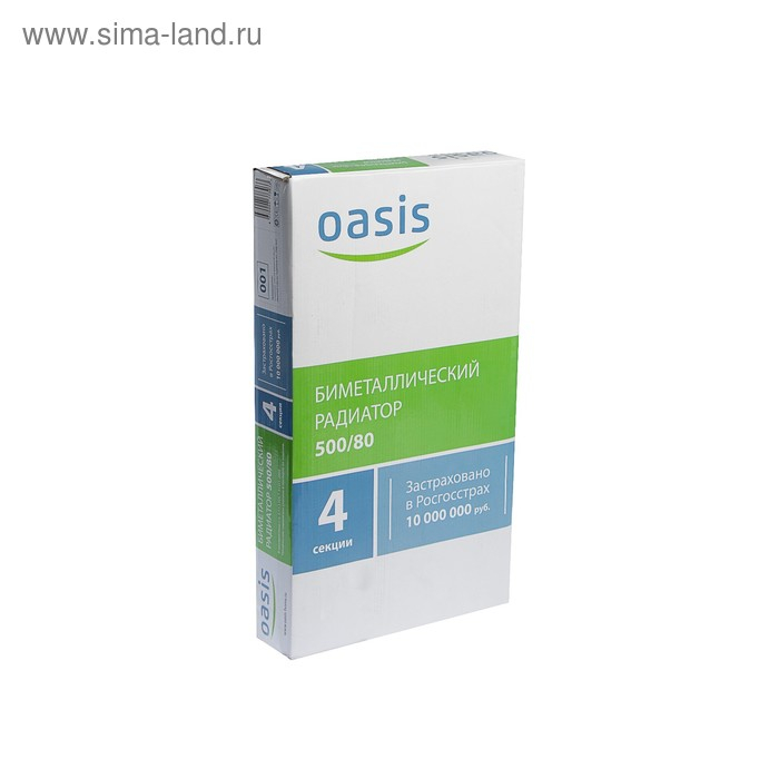 Радиатор биметаллический Oasis, 500 х 80 мм, 4 секции Радиатор биметаллический Oasis, 500 х 80 мм, 4 секции