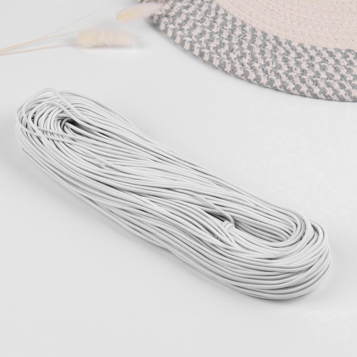 Резинка шляпная, 2 мм, 50 ± 1 м, цвет белый Резинка шляпная, 2 мм, 50 ± 1 м, цвет белый