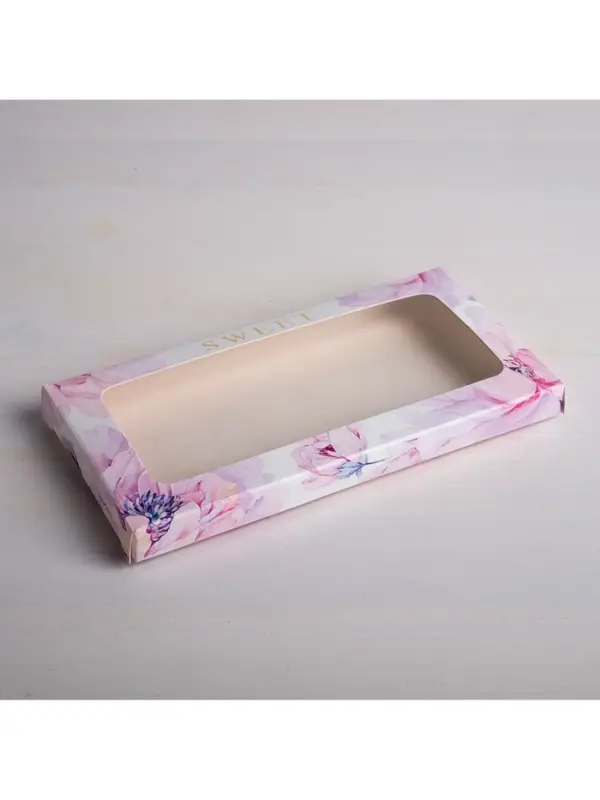 Коробка для шоколада, кондитерская упаковка с окном, Sweet, 17.3 х 8.8 х 1.5 см Коробка для шоколада, кондитерская упаковка с окном, Sweet, 17.3 х 8.8 х 1.5 см