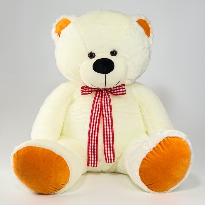 Мягкая игрушка Мягкая игрушка "Медведь" с клетчатым бантом, 90 см