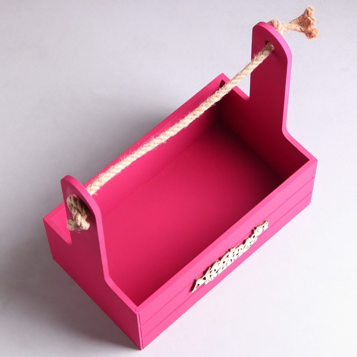 Ящик - кашпо деревянный 25х15х30  Ящик - кашпо деревянный 25х15х30 "Любимой Маме" Бордо