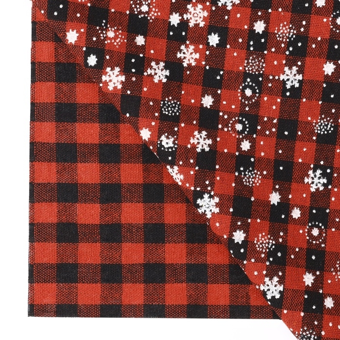 Новый год! Лоскут «Клетка со снежинками», 48 × 48 см