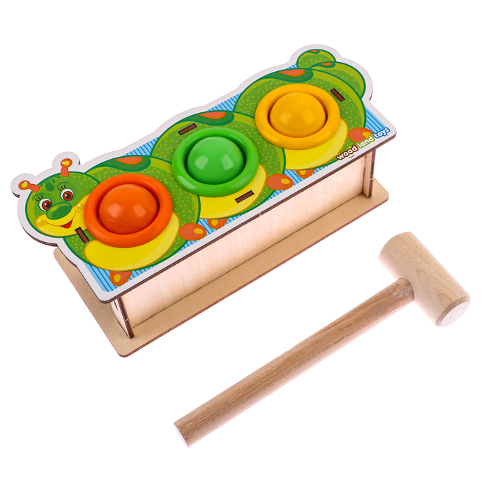 Стучалка-сортер «Гусеница», с молотком, МИКС Стучалка-сортер «Гусеница», с молотком, МИКС