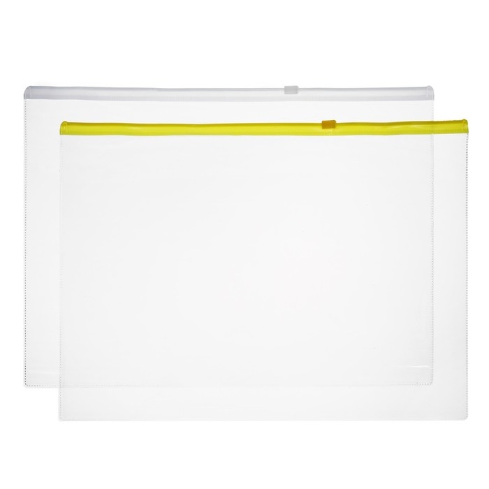 Набор Папка-конверт на молнии формат А4, 120 мкр, 2 штуки, 2 цвета, прозрачная, на молнии 33 х 23,7см Набор Папка-конверт на молнии формат А4, 120 мкр, 2 штуки, 2 цвета, прозрачная, на молнии 33 х 23,7см