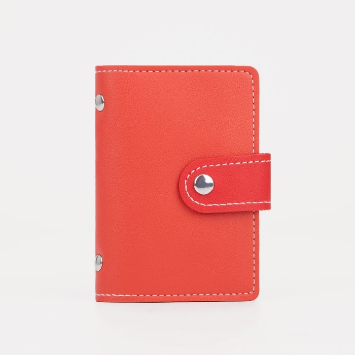 Визитница на кнопке на 26 карт, цвет красный Визитница на кнопке на 26 карт, цвет красный