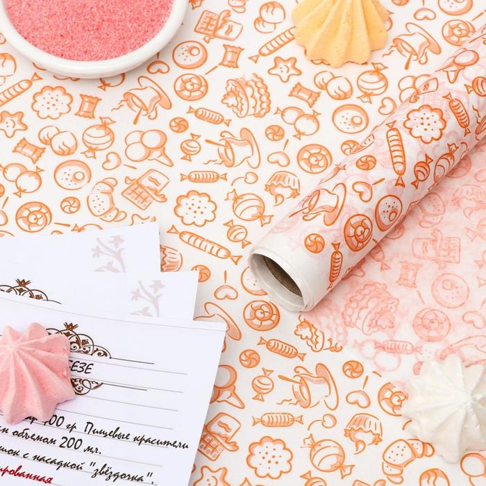 Бумага силиконизированная «Сладости», для выпечки, 0,38 х 5 м Бумага силиконизированная «Сладости», для выпечки, 0,38 х 5 м