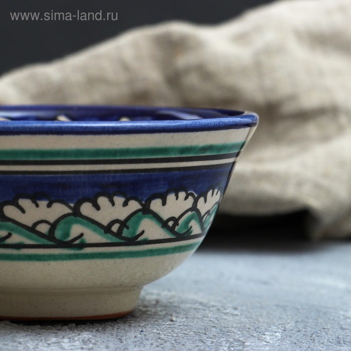 Пиала Риштанская Керамика  Пиала Риштанская Керамика "Узоры", 11 см, большая, микс