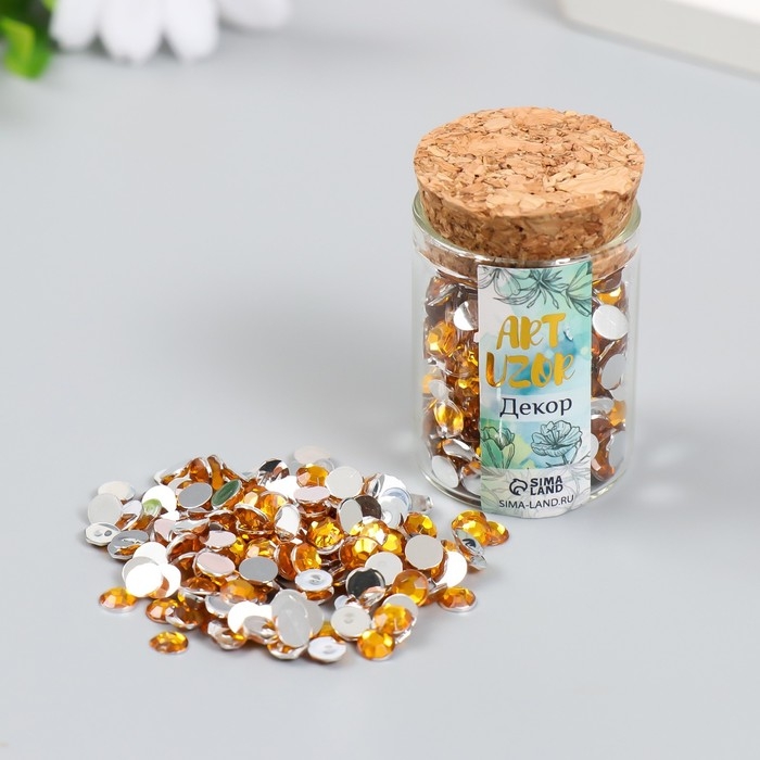 Декор для творчества в бутылочке Декор для творчества в бутылочке "Стразы. Ярко-жёлтый" набор 500 шт d=0,5 см 7х2х2 см