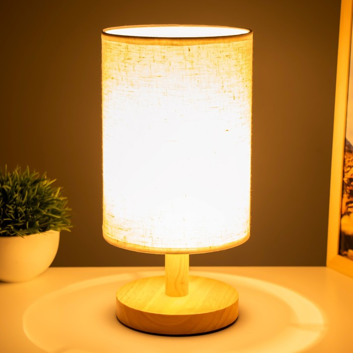 Лампа настольная Лампа настольная "Брюссель" 1х40Вт E27 белый 14х14х27 см RISALUX