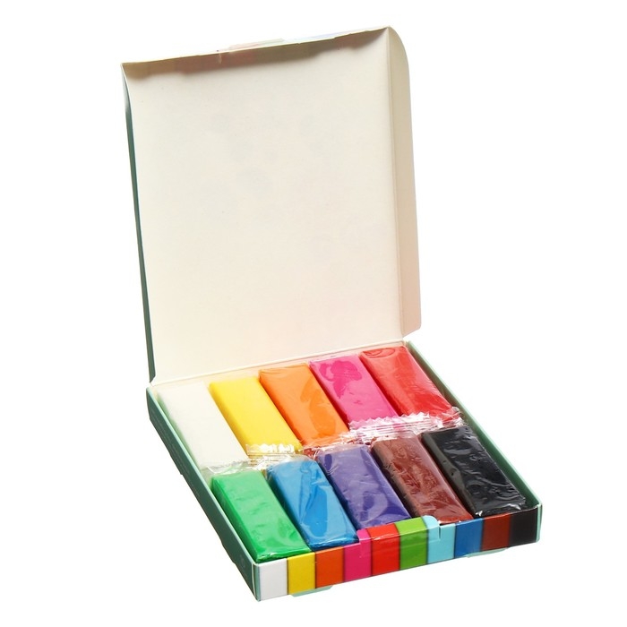 Пластилин мягкий (восковой) 10 цветов, 200 г, ErichKrause Baby на растительной основе с Алоэ Вера, со стеком Пластилин мягкий (восковой) 10 цветов, 200 г, ErichKrause Baby на растительной основе с Алоэ Вера, со стеком