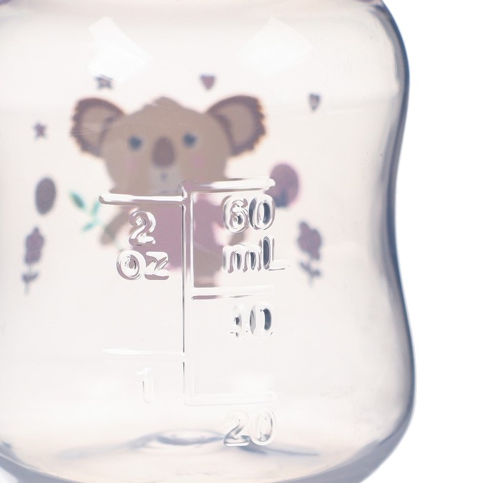 Бутылочка для кормления, классическое горло, 60 мл., от 3 мес., цвет розовый Бутылочка для кормления, классическое горло, 60 мл., от 3 мес., цвет розовый