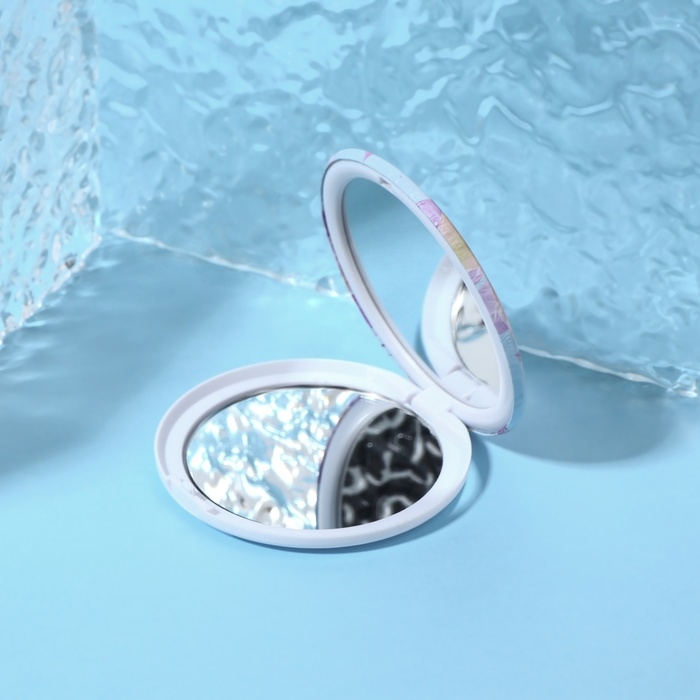 Зеркало складное «Цветы», d = 7,5 см, цвет фиолетовый Зеркало складное «Цветы», d = 7,5 см, цвет фиолетовый