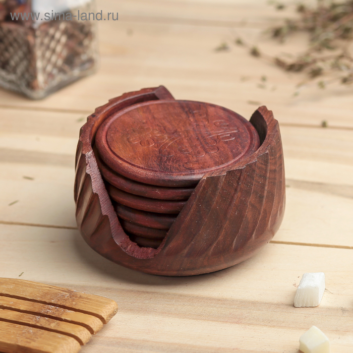 Подставка под горячее Подставка под горячее "Цветок" дерево 8,5х8,5х5 см