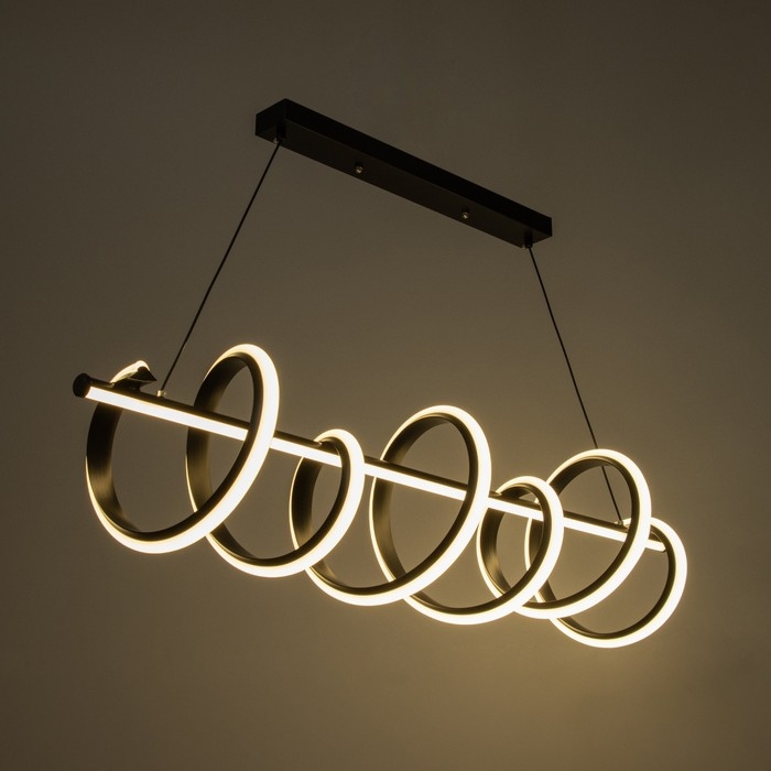 Светильник с ПДУ Светильник с ПДУ "Спираль" LED 120Вт 3000-6000К черный 100х28х27 см