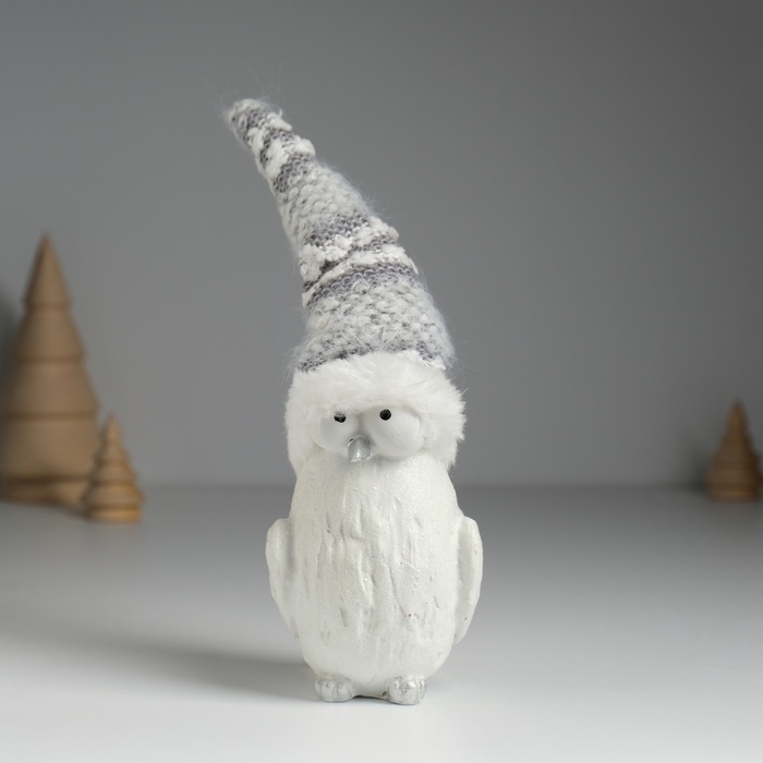 Сувенир полистоун Сувенир полистоун "Птица пучеглазая в серой шапке" 6,5х8х23 см