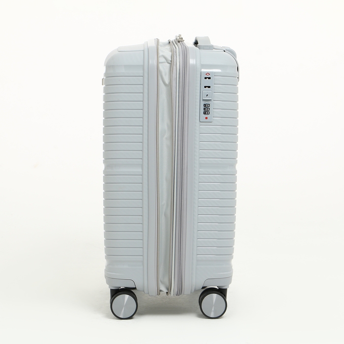 Чемодан малый 47 л (S) Bagvoyage, отдел на молнии, с расширением, кодовый замок, 4 колеса, цвет серый Чемодан малый 47 л (S) Bagvoyage, отдел на молнии, с расширением, кодовый замок, 4 колеса, цвет серый