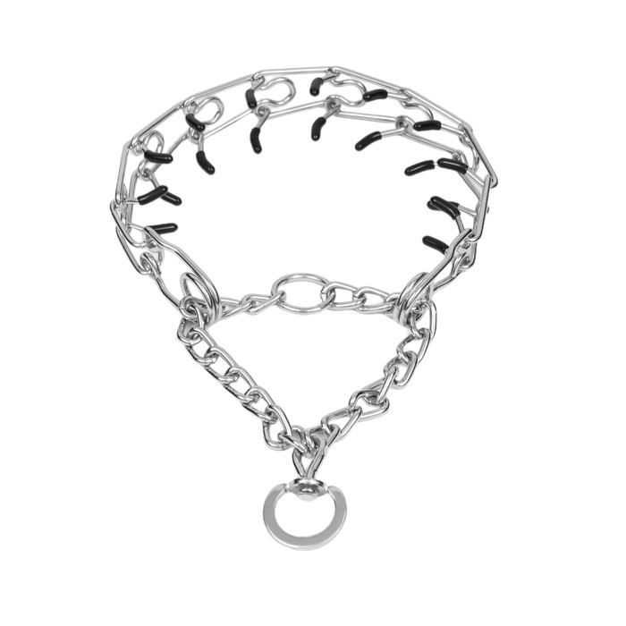 Ошейник - полуудавка строгий с защитными колпачками, 3,5 мм х 55 см Ошейник - полуудавка строгий с защитными колпачками, 3,5 мм х 55 см