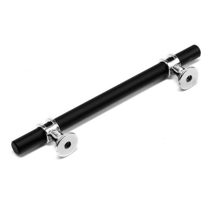 Ручка скоба CAPPIO CAMDEN, м/о 128 мм, d=12 mm, пластик, цвет хром/черный Ручка скоба CAPPIO CAMDEN, м/о 128 мм, d=12 mm, пластик, цвет хром/черный
