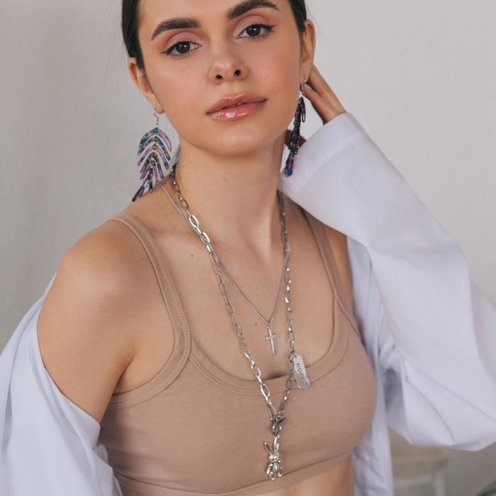 Кулон «Цепь» кролик и крестик, цвет серебро, L=56 см Кулон «Цепь» кролик и крестик, цвет серебро, L=56 см