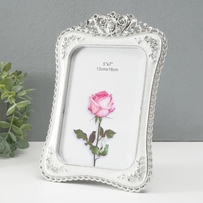 Фоторамка 13х18 см Фоторамка 13х18 см "Овал с розами" перламутр 24х17х1 см