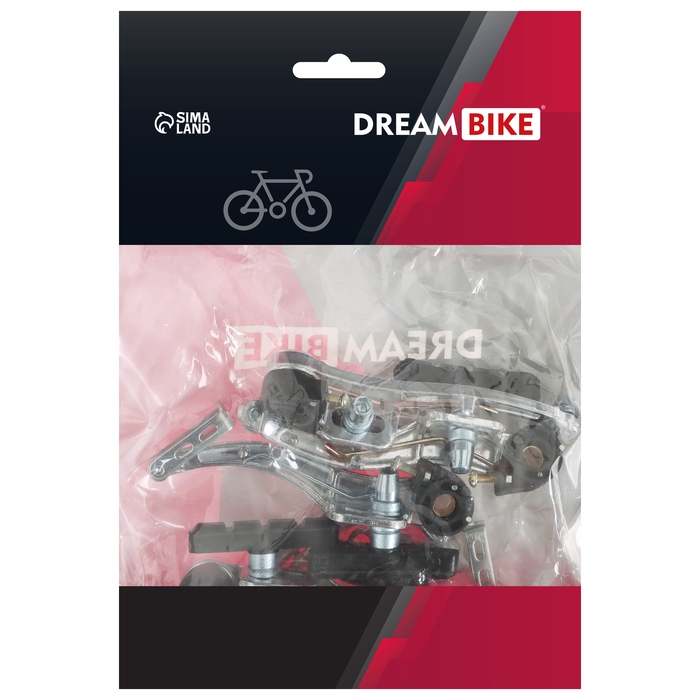Комплект тормозов Dream Bike, V-brake, алюминий, рамки 110 мм, колодки 60 мм, цвет серебристый Комплект тормозов Dream Bike, V-brake, алюминий, рамки 110 мм, колодки 60 мм, цвет серебристый