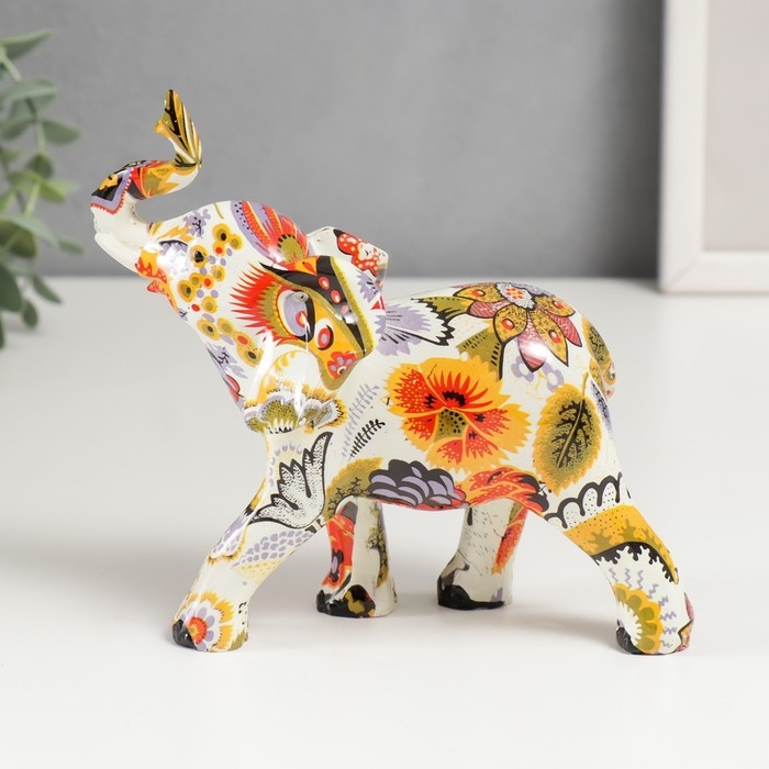 Сувенир полистоун Сувенир полистоун "Слон - буйство красок" МИКС 14х16х5,5 см
