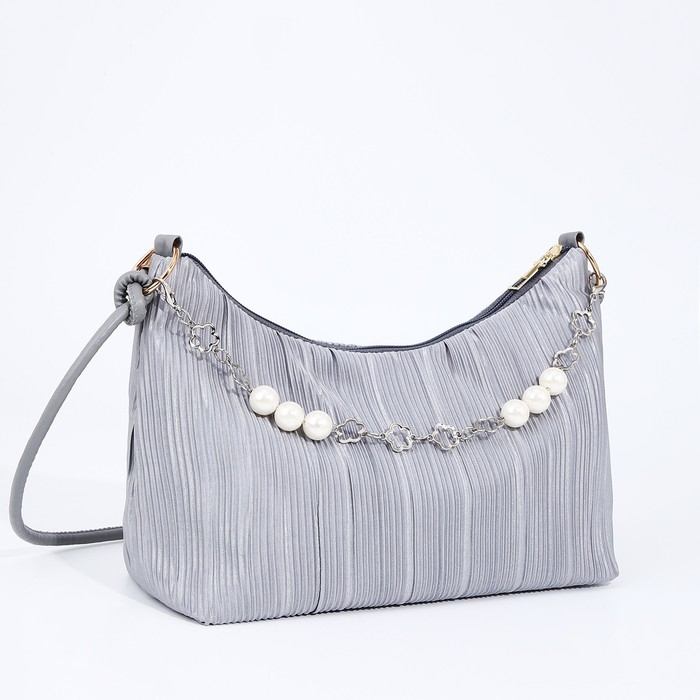 Сумка-багет на молнии, цвет серый Сумка-багет на молнии, цвет серый