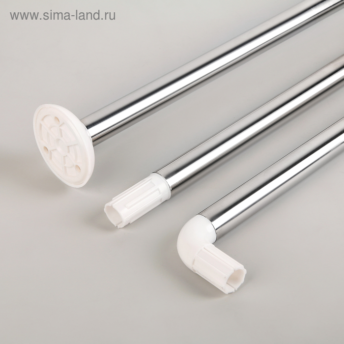 Карниз для ванной комнаты п-образный, 90×90×90 см, нержавеющая сталь