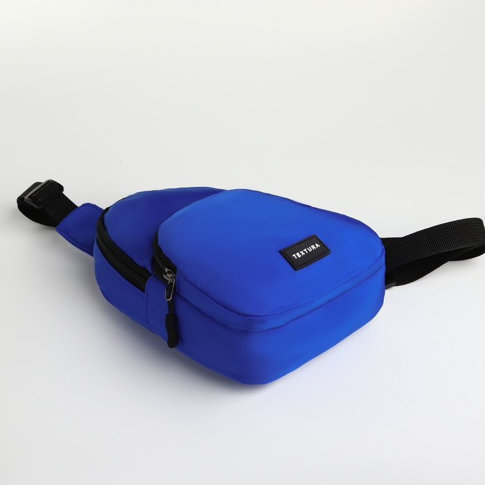 Сумка-слинг на молнии TEXTURA, наружный карман, цвет синий