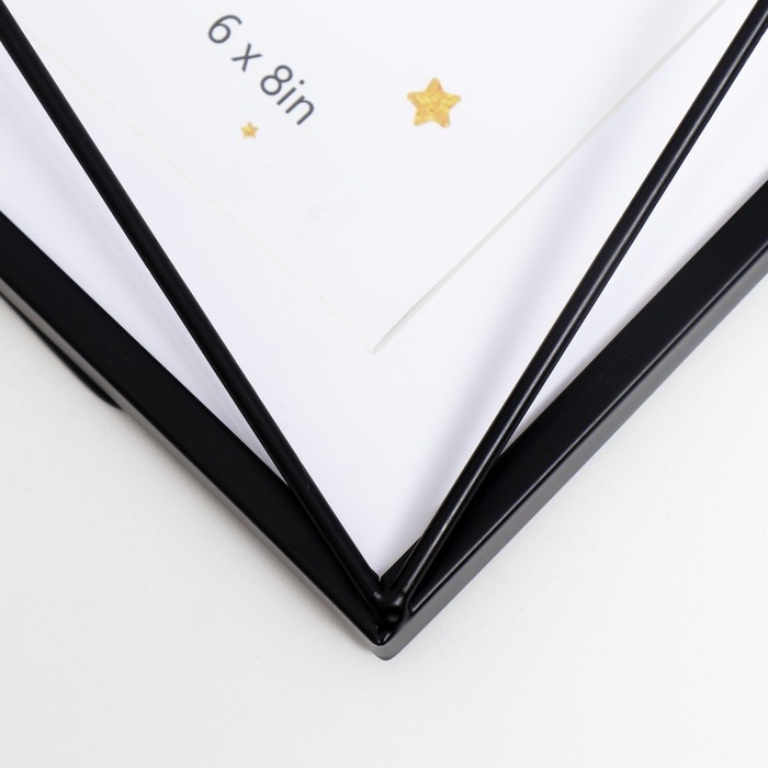 Фоторамка металл на 1 фото 15х20 см  Фоторамка металл на 1 фото 15х20 см "Лофт. Преломление углов" чёрная паспарту 25,2х20,4х5 см   75108