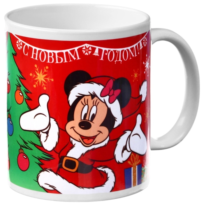 Новый год. Кружка керамическая  Новый год. Кружка керамическая "С Новым годом!" 320 мл, Микки Маус