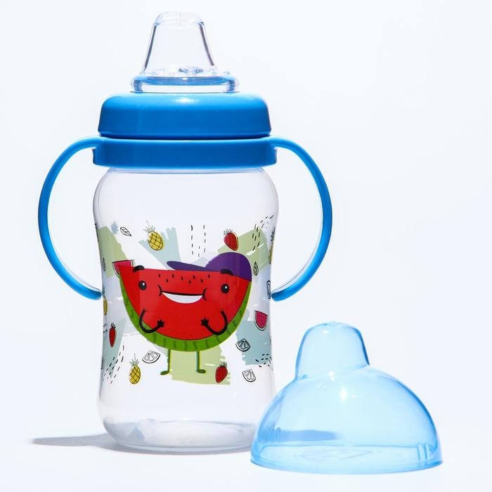 Поильник - непроливайка детский с мягким носиком «Фрукты», 270 мл., с ручками, цвет МИКС Поильник - непроливайка детский с мягким носиком «Фрукты», 270 мл., с ручками, цвет МИКС