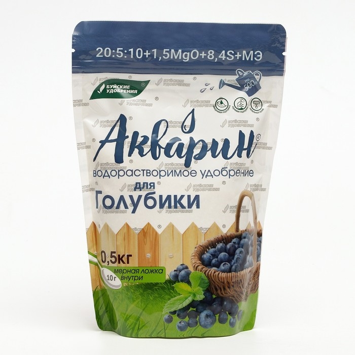 Удобрение комплексное водорастворимое Акварин  Удобрение комплексное водорастворимое Акварин "Для голубики", 0,5 кг