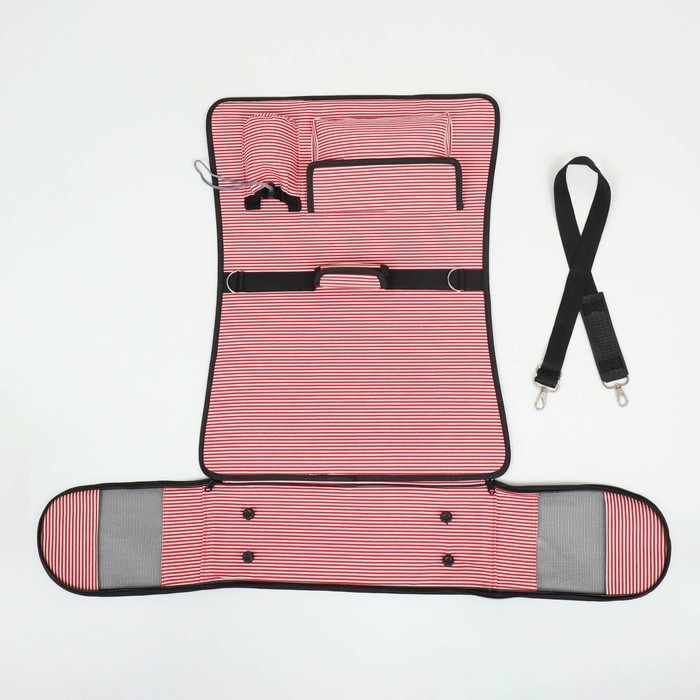 Сумка - переноска для животных Сумка - переноска для животных "Полоски" с органайзером, розовая, размер M, 40 х 26 х 20 см