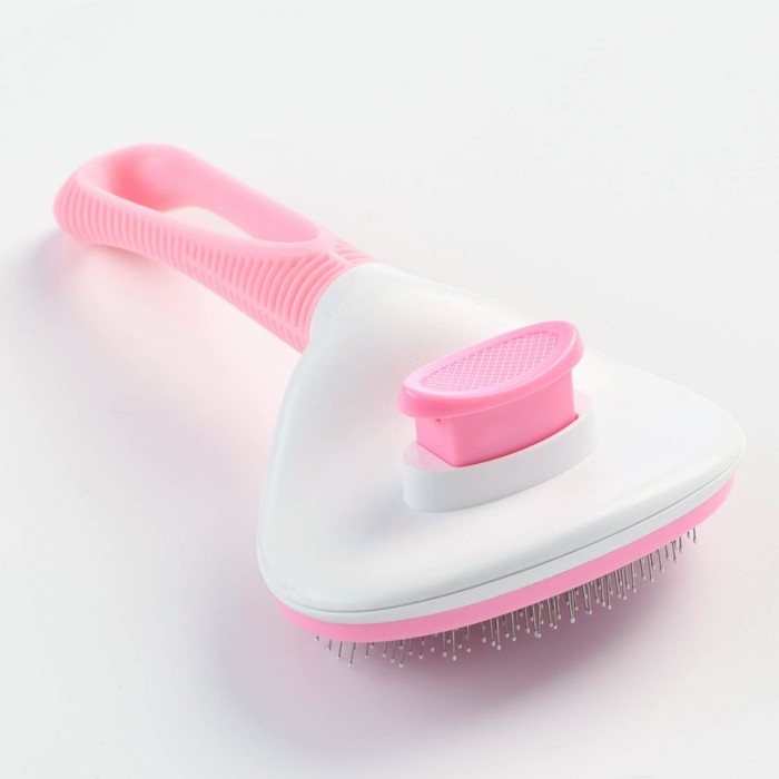 Пуходёрка с самоочисткой Пижон Premium округлая, с каплями, облегчённая,10 х 19 см, розовая 74379 Пуходёрка с самоочисткой Пижон Premium округлая, с каплями, облегчённая,10 х 19 см, розовая 74379